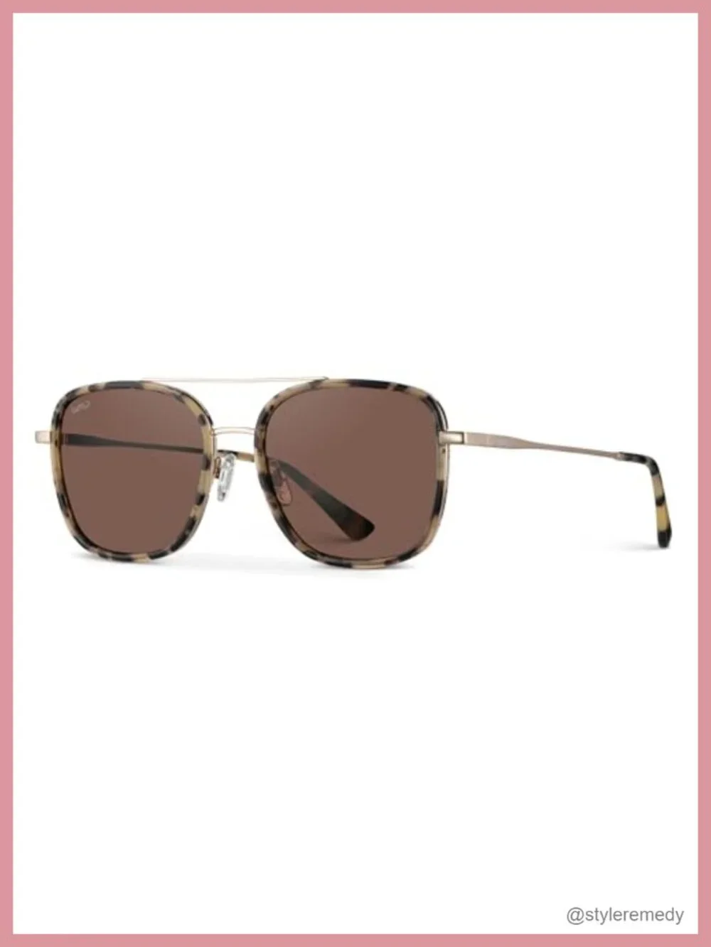 Polarized Square Sunglasses - Acetate & Stainless Steel Double Bridge Aviator